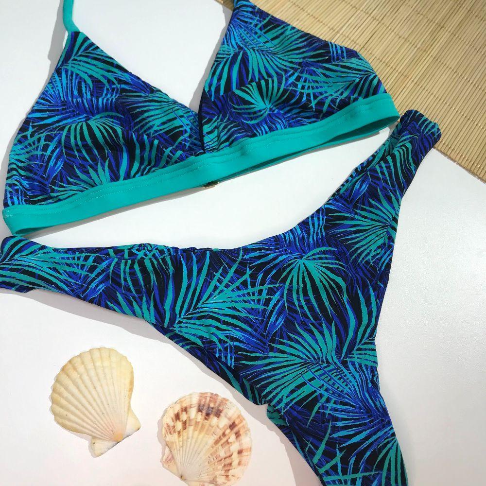Conjunto Base Fixa Est. Folhagem Azul