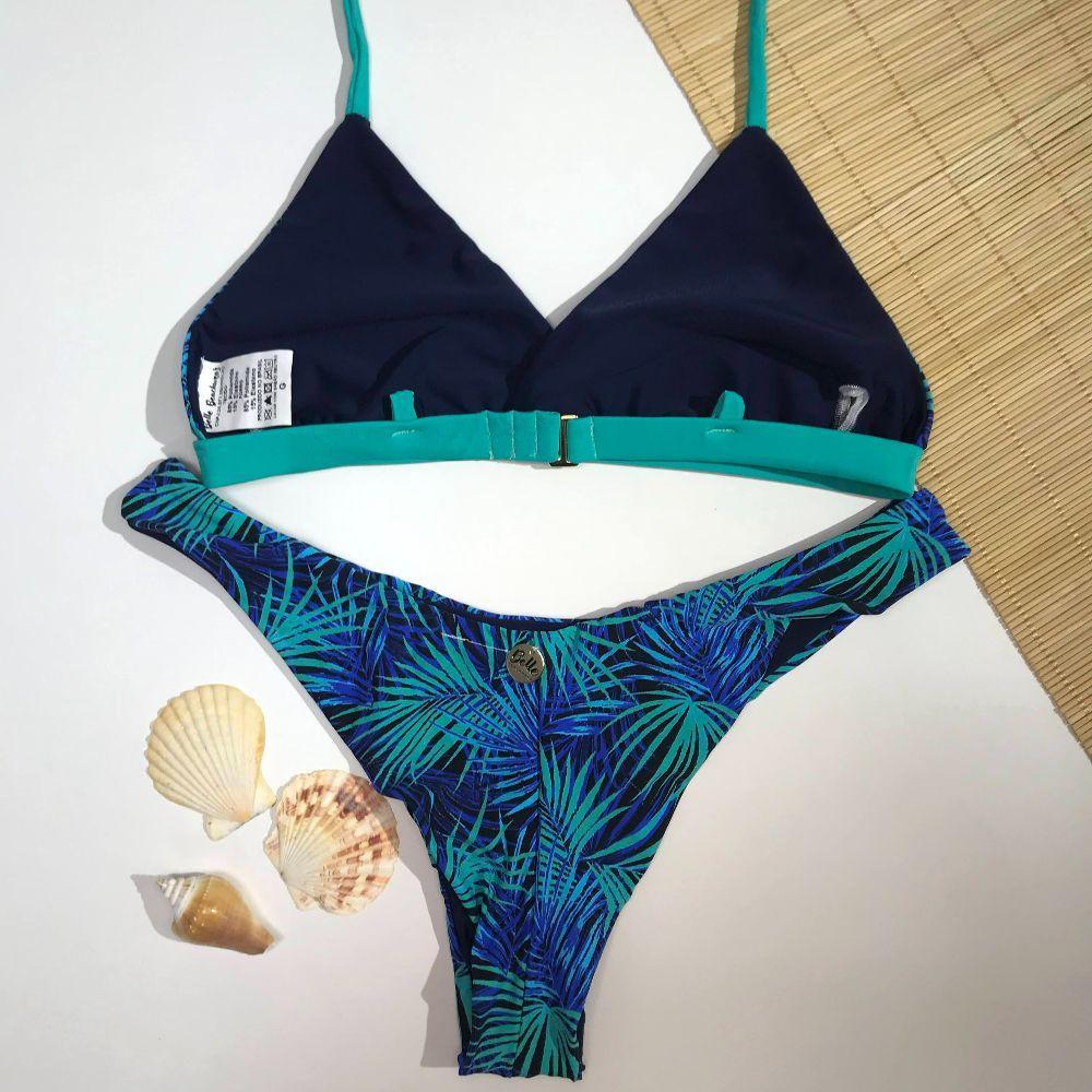 Conjunto Base Fixa Est. Folhagem Azul